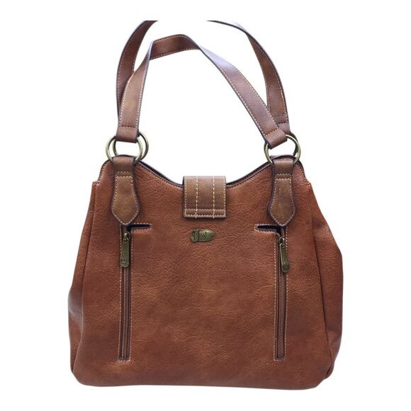 Justin Brown Concealed Carry Handbag With Dual Zippered Pockets Magnet Closure - Picture 2 of 16
